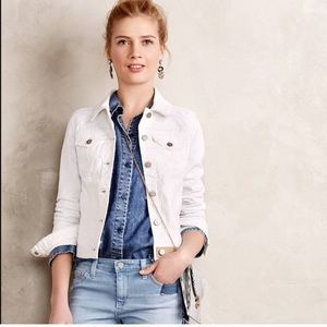 Anthropologie Pilcro White Denim Jean Jacket